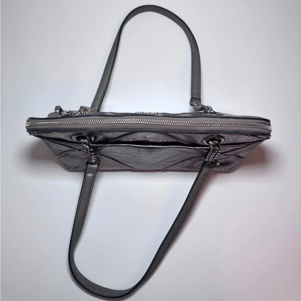 Calvin Klein Silver Metallic Embossed Bag